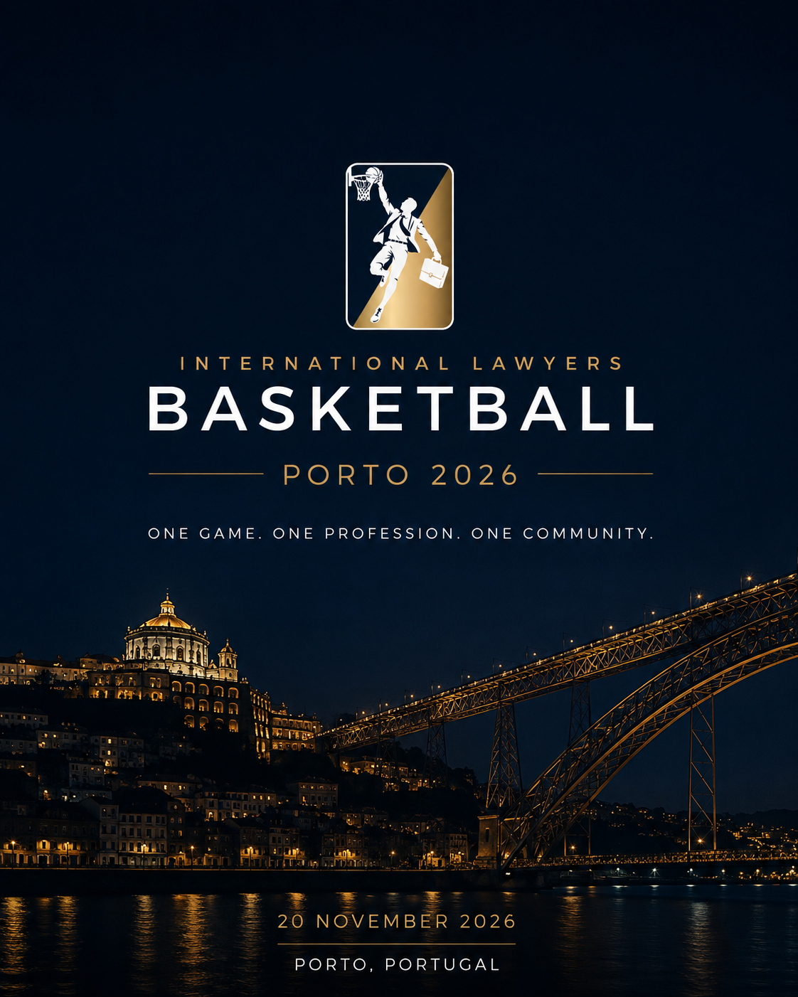International Lawyers Basketball Porto 2026 event poster